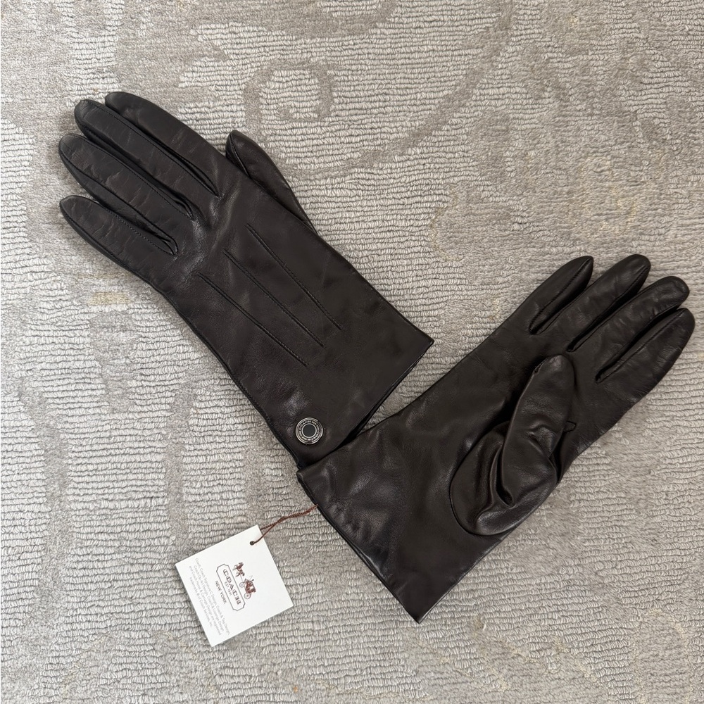 Coach Black Leather Gloves